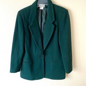 Vintage Rafaella Women’s green wool cashmere soft blazer jacket size Medium